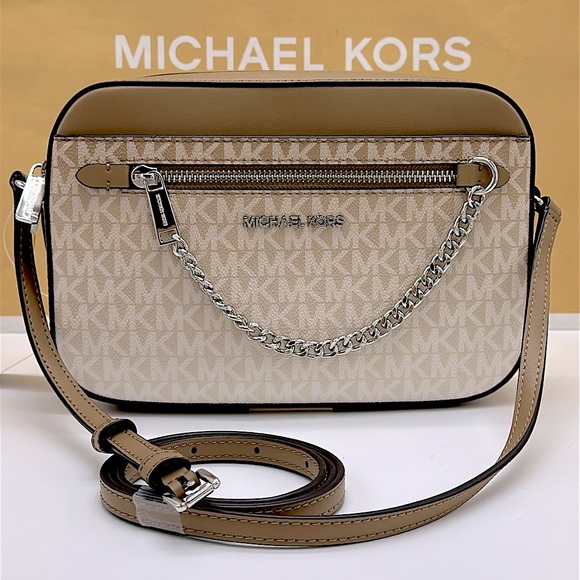 Michael Kors Jet Set Large Ombré Signature Logo East West Crossbody Body Husk - Picture 2 of 14